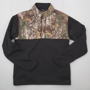 Habit Pullover Mens Large Black Realtree Xtra Camo Fleece Thermal Hunting